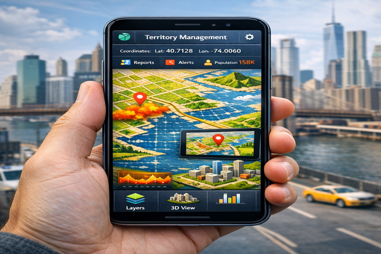 Vista de campo en móvil